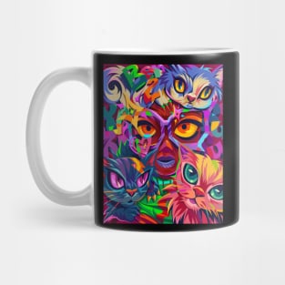 Abstract Cat Mug